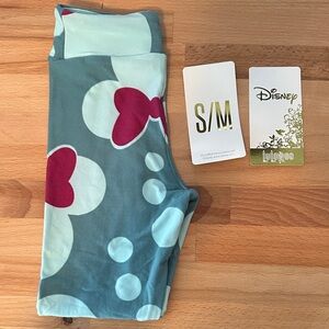 LuLaRoe Disney Leggings with Teal and Pink Design